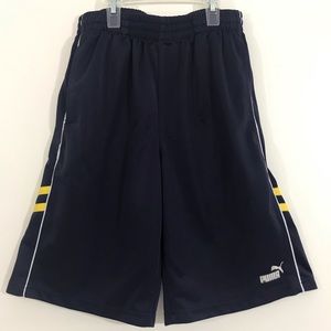 Puma Boys Navy Striped Shorts Size M